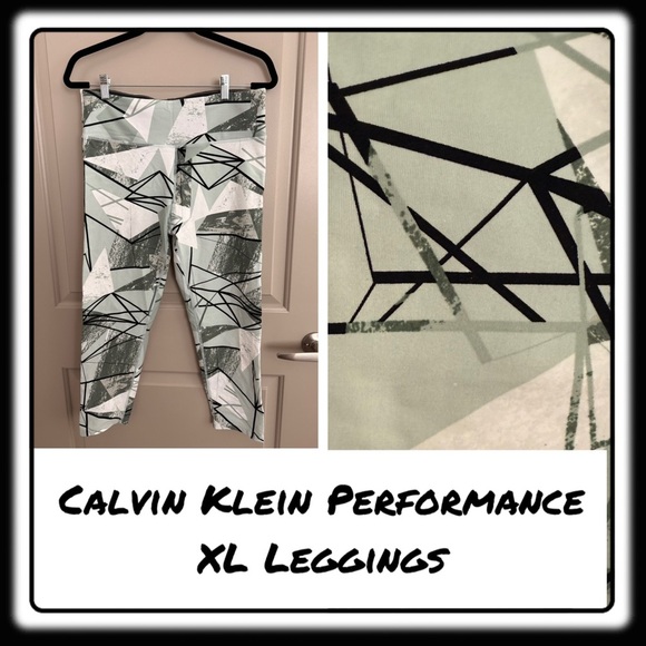Calvin Klein Performance leggings. Black, Avocado, Cream. Size XL Capri - Picture 1 of 7